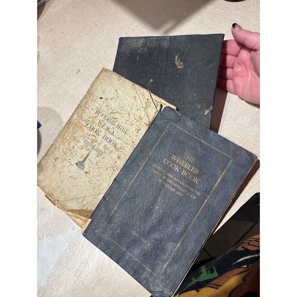 3 Vintage Antique Cookbooks 1924 1927 Wheeler Oregon Buffalo Hill Alberta Set